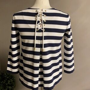 NWOT TOMMY HILFIGER women’s NAUTICAL long sleeve top. Back tie up and pleat.
